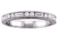 BAGUETTE AND ROUND DIAMONDS CHANNEL SET BAND GOLD OR PLATINUM 23MM