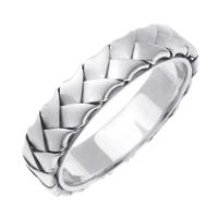 14KT WEDDING RING FLAT BRAID WITH LINER 5MM