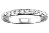 ENGRAVED FLORAL DESIGN WEDDING RING WITH DIAMONDS 25MM