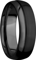 Zirconium 7mm domed band with an off center 5mm groove