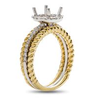 14KT TWO TONE DIAMOND ENGAGEMENT RING